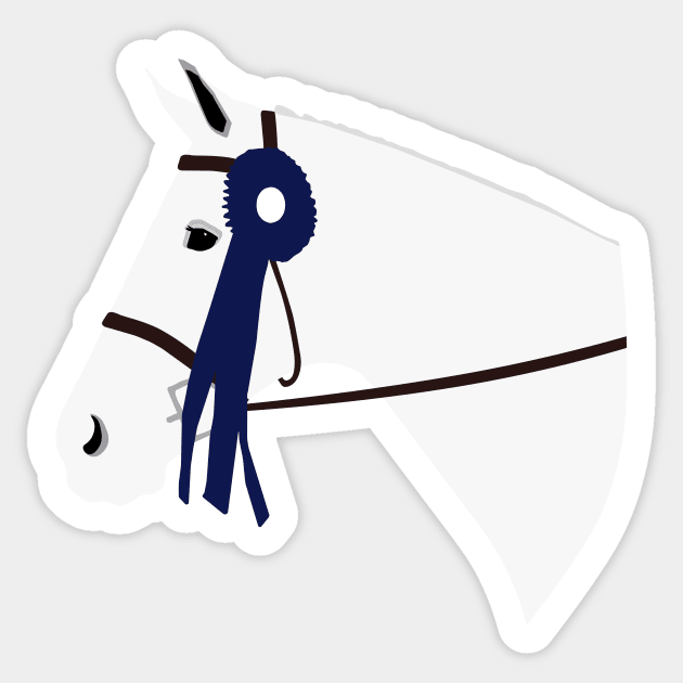 Blue Ribbon (Grey Horse) Sticker by AliScarletAdams